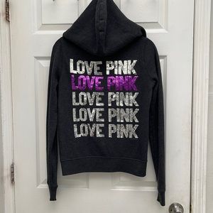 PINK VICTORIA’S SECRET | RARE Vintage Silver and Purple Bling Hoodie Small